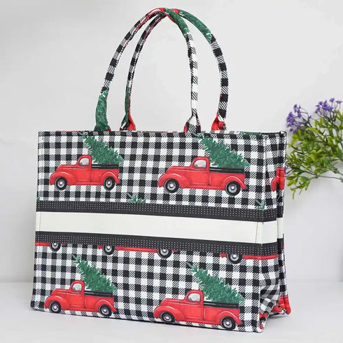 Customized Christmas Car Theme Box Tote Bag